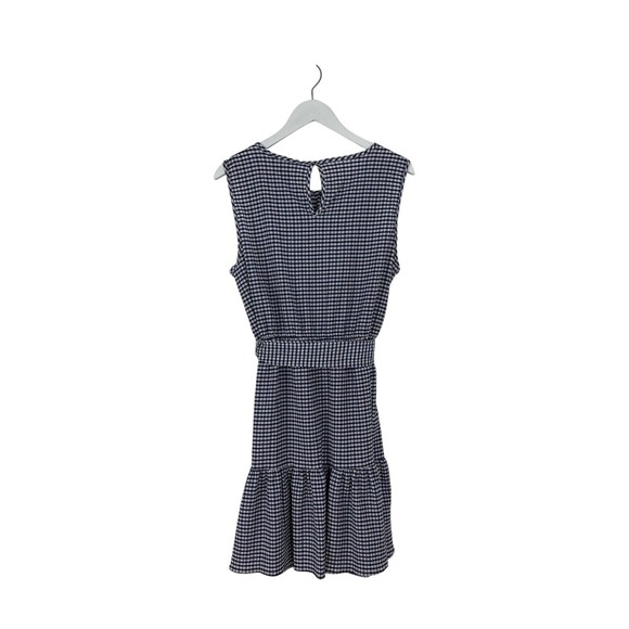 DKNY Navy/Ivory Gingham Seersucker Sleeveless Dress Size 14 NWT - Picture 2 of 2